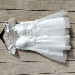 White Fairy Butterfly Wedding Dress XL